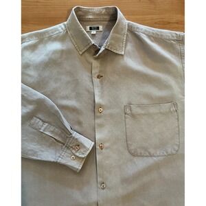 Reiss Long Sleeve Casual Work‎ Shirt Beige Ramie Rayon Men's M